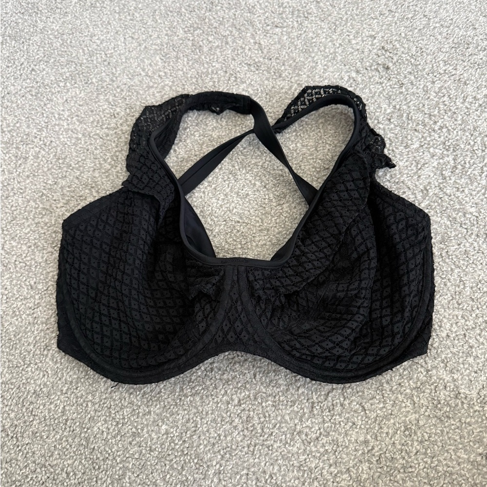 Black Lace Underwire swim top